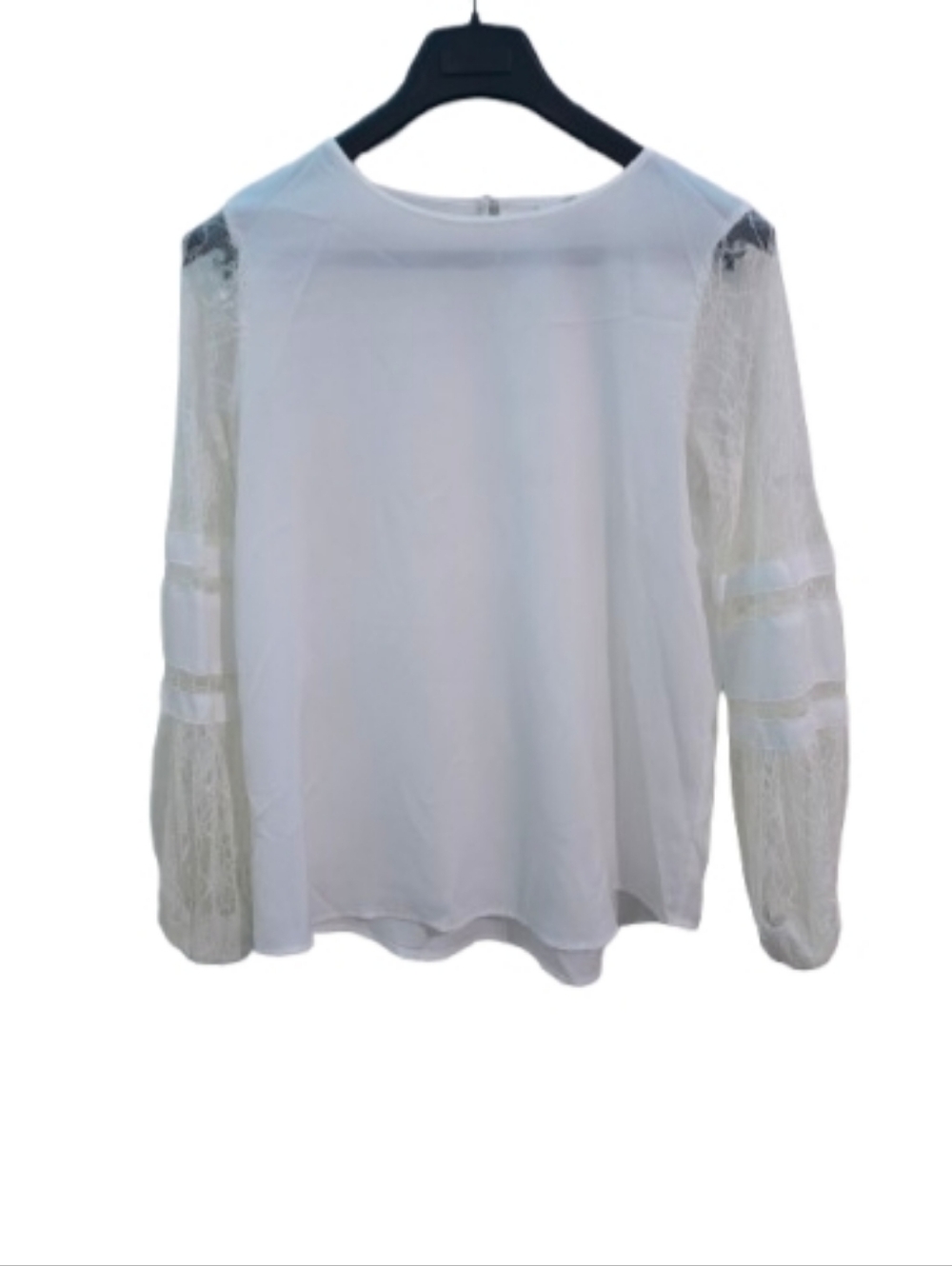 Women's White Lace Sleeve Blouse Calvin Klein